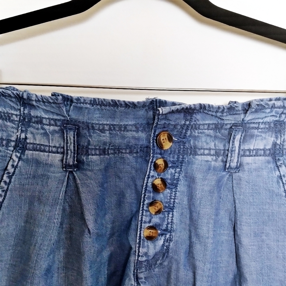American Eagle Outfitters Blue Paperbag Waist Shorts - Picture 4 of 7
